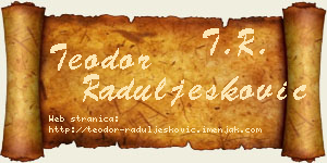 Teodor Raduljesković vizit kartica